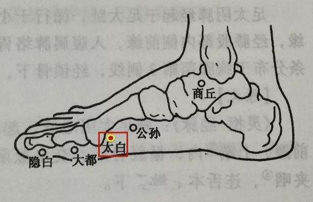 按摩太白穴的作用与功效,太白的准确位置图片