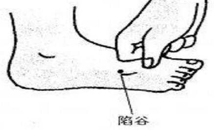 陷谷穴的简易找法，陷谷的准确位置图和作用