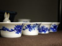 青花 手绘杯组